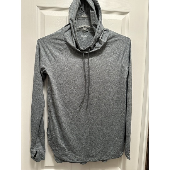 Athleta TALL Small Uptempo Hoodie Sweatshirt ST Green gray. Like New! - Picture 2 of 8